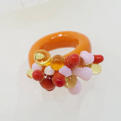Orange with details Borosilicate Glass Ring