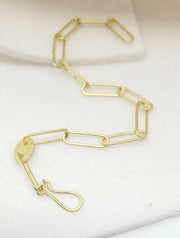 Rectangular Link Gold Bracelet