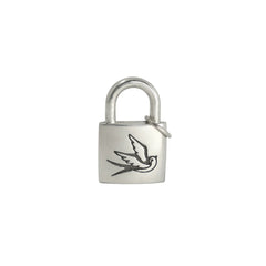 Swallow Padlock Pendant - Sterling Silver