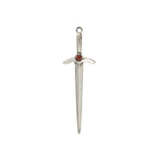 Sword Pendant with Garnet - Sterling Silver