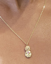 Pink Spinel Rose Skull Necklace