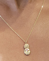 Pink Spinel Rose Skull Necklace