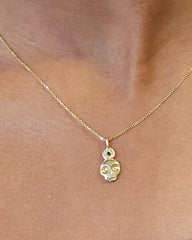 Skull with Emerald Necklace