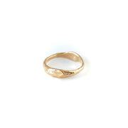 Double Curve Washed Texture Ring Gold