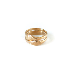 Single Curve Washed Texture Ring Gold