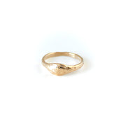 Single Curve Washed Texture Ring Gold
