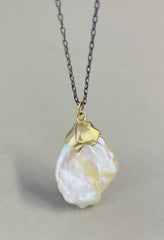 Baroque Freshwater Pearl Pendant in Gold