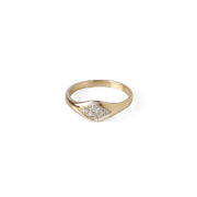 Single Curve Pavé Diamond Ring Gold