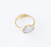 Cloud Chalcedony Gold Ring