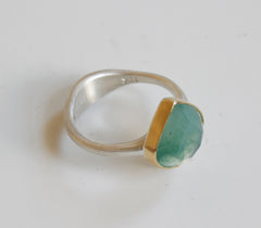 Moss Agate Chalcedony Ring