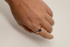 Matte Black Opal Faceted Gold Ring