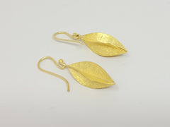 Small 22k gold twist Drop Earrings