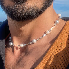 Twist Link Pearl Necklace