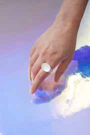 Signet Concave Shimmer Ring