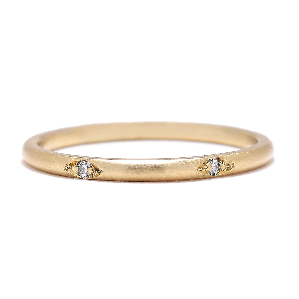 Gold Ring with Embedded Diamond Stars – L. Laine Jewelers