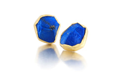 Lapis Lazuli Gold Stud Earrings