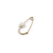 Pearl Wire Safety Pin Earring (Coiled)