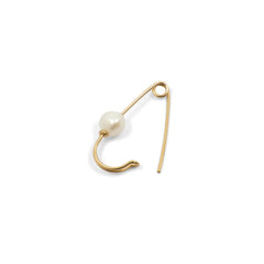 Pearl Wire Safety Pin Earring (Coiled)