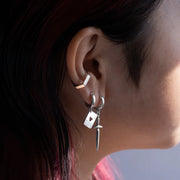Hex Ear Cuff - Silver