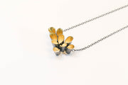 Blossom Necklace in Oxidized Silver and Gold