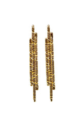 Ion Conductor Gold Earrings - Long