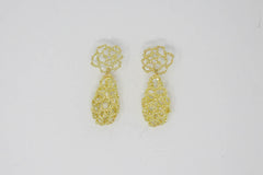 Coral Shaped Drop earrings Gold