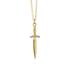 Fairy Dagger Necklace with Diamonds
