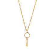 Circle Key Necklace Gold