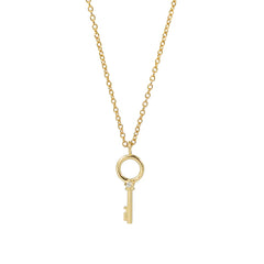 Circle Key Necklace Gold