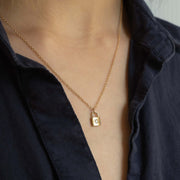North Star Diamond Padlock Necklace