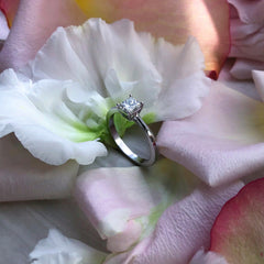Solitaire Princess Cut Diamond Ring White Gold