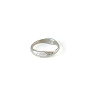 Double Curve Washed Texture Ring Silver