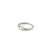 Single Curve Washed Texture Ring Silver