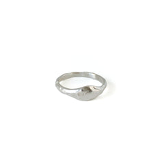 Single Curve Washed Texture Ring Sterling Silver