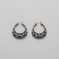 Slice of Ring Earrings SEI in Oxidized Silver with Gold