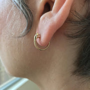 Small Snakebite Hoops 14K Gold with Diamonds