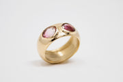 Faceted Double Pink Tourmaline Ring