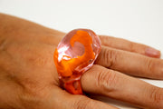 Pink and Orange Borosilicate glass ring