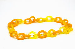 #22 Yellow small borosilicate glass chain