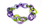 #8 Green Violet chunky chain borosilicate glass chain