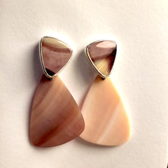 Pendulum Earring | Mookaite Jasper with Pink Mother of Pearl