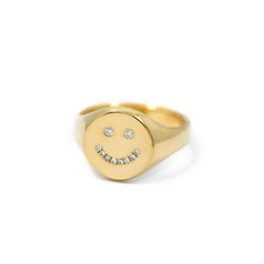Happy Face Signet Ring