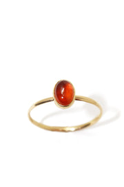 Oval Hessonite Garnet Goldsmithing Ring
