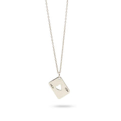 Ace of Hearts Sterling Silver Necklace