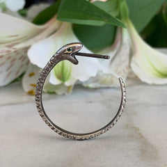 Large Silver Snakebite Hoops with Diamonds
